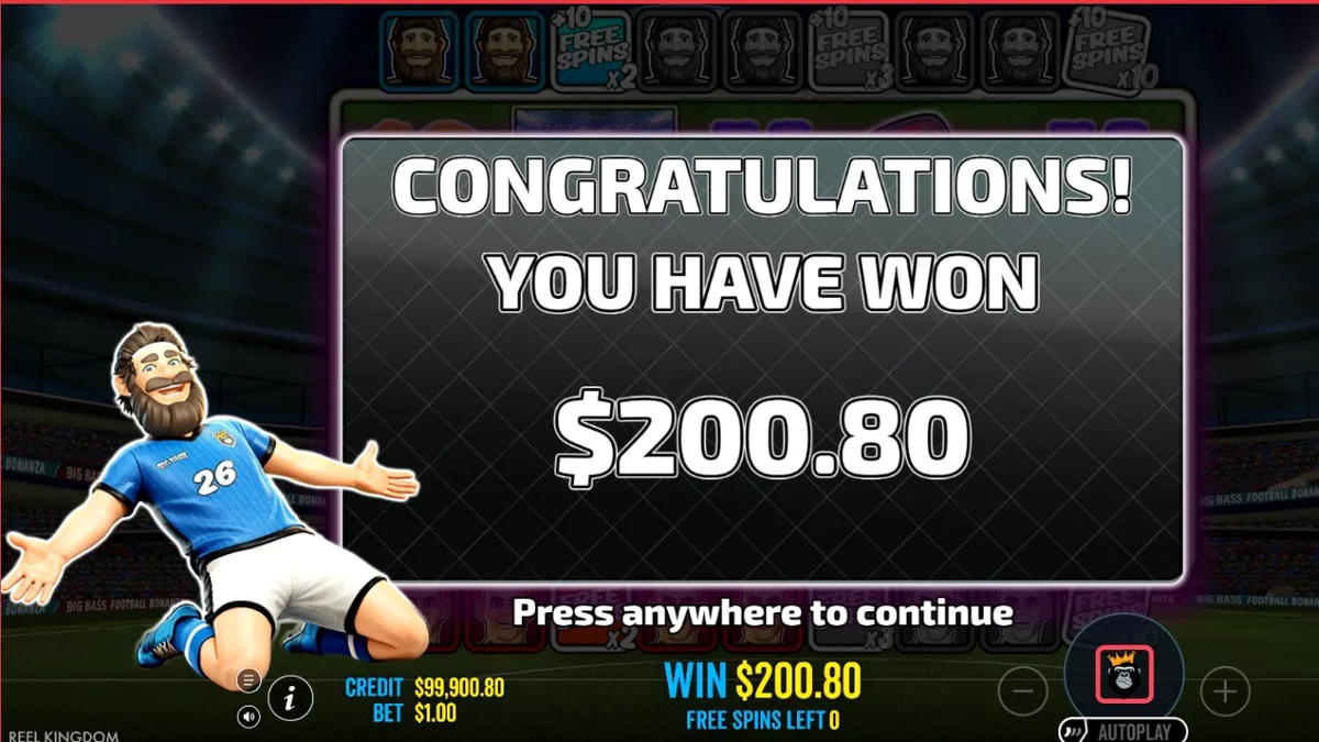Big Bass Football Bonanza slot com tema de futebol e pescaria