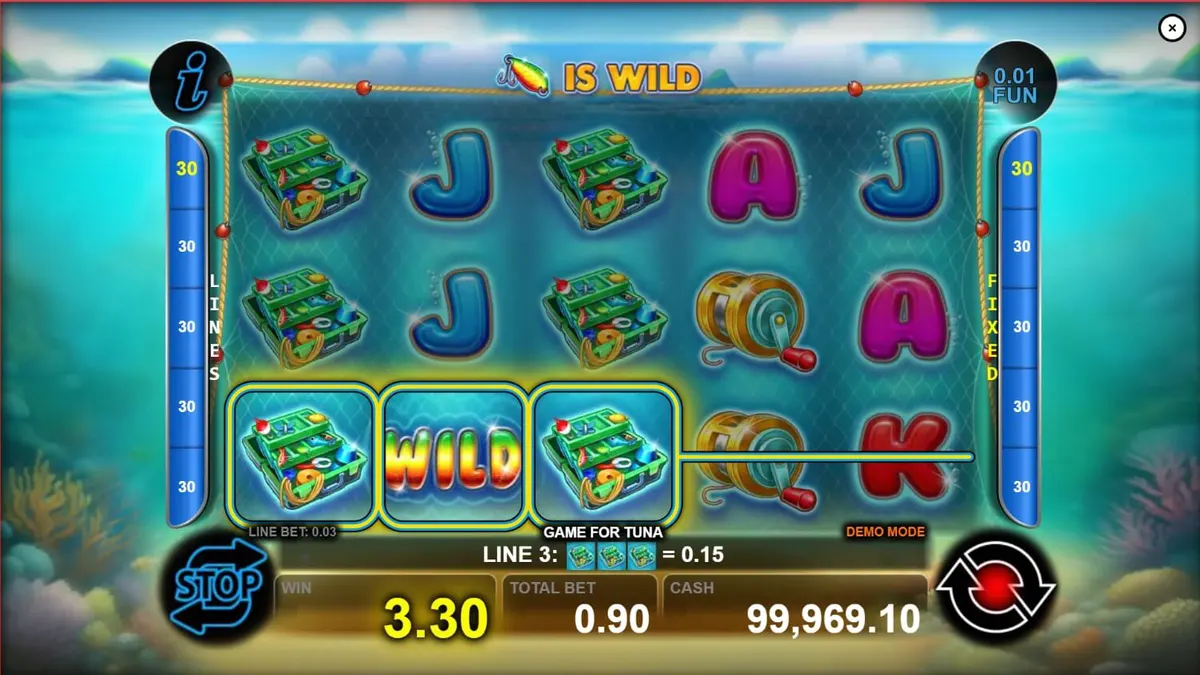 Interface do jogo Game For Tuna em um smartphone